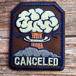 Canceled Atom Bomb Funny Biker Rockabilly Outlaw Iron on Patch